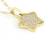 White Cubic Zirconia 18k Yellow Gold Over Sterling Silver Star Pendant 0.69ctw