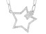 White Cubic Zirconia Rhodium Over Sterling Silver Paperclip Chain Star Necklace 1.18ctw