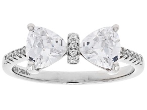 White Cubic Zirconia Rhodium Over Sterling Silver Bow Ring 2.48ctw