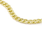 White Cubic Zirconia 18k Yellow Gold Over Sterling Silver Heart Curb Link Bracelet 1.63ctw