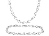 White Cubic Zirconia Rhodium Over Brass Jewelry Set