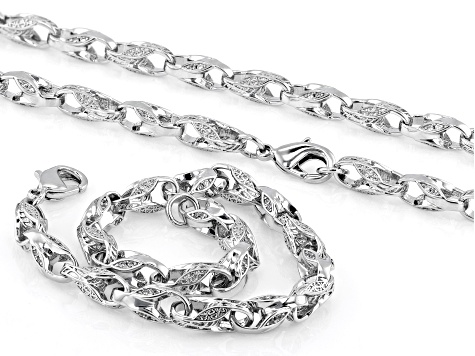 White Cubic Zirconia Rhodium Over Brass Jewelry Set