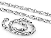 White Cubic Zirconia Rhodium Over Brass Jewelry Set
