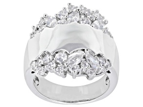 White Cubic Zirconia Rhodium Plated Ring 2.11ctw