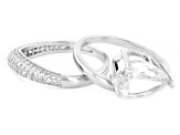White Cubic Zirconia Rhodium Plated Ring and Band Set 5.26ctw