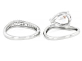 White Cubic Zirconia Rhodium Plated Ring and Band Set 5.26ctw