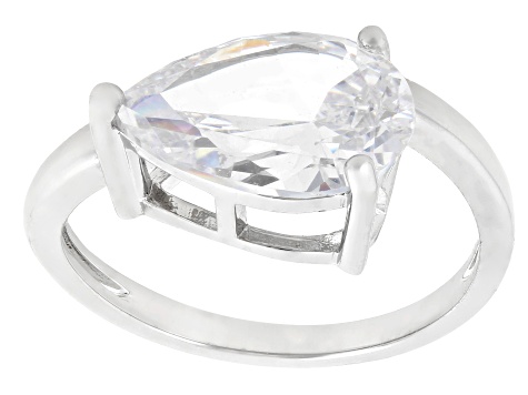 White Cubic Zirconia Rhodium Plated Ring and Band Set 5.26ctw