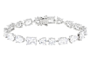 White Cubic Zirconia Rhodium Plated Bracelet 35.46ctw