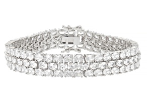 White Cubic Zirconia Rhodium Plated Bracelet 31.10ctw