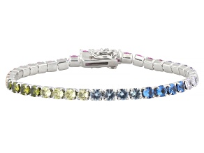 Lab Sapphire, Lab Spinel & Multi-Color Cubic Zirconia Rhodium Plated Bracelet 16.61ctw