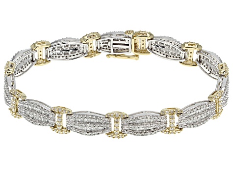 Diamond 10k Two Tone Bracelet 4 50ctw Bdg060 Jtv Diamond 10k Two Tone Bracelet 4 50ctw