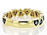 Blue Diamond 14k Yellow Gold Over Sterling Silver Heart Band Ring 0.30ctw