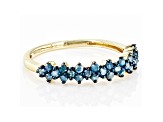 Blue Diamond 14k Yellow Gold Over Sterling Silver Band Ring 0.45ctw