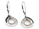 Blue Diamond Rhodium Over Sterling Silver Teardrop Earrings 0.15ctw