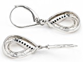 Blue Diamond Rhodium Over Sterling Silver Teardrop Earrings 0.15ctw