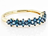 Blue Diamond 14k Yellow Gold Over Sterling Silver Band Ring 0.55ctw