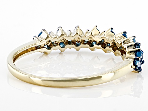 Blue Diamond 14k Yellow Gold Over Sterling Silver Band Ring 0.55ctw -  BDK109 | JTV.com