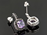 Purple amethyst rhodium over sterling silver earrings 2.02ctw