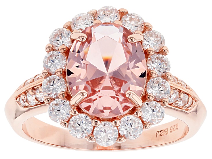 KAGEROU / Light Pink・Matte Silver rim JT Pink Morganite Simulant and White Cubic Zirconia 18k Rose
