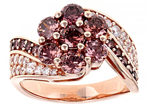 Blush And White Cubic Zirconia 18K Rose Gold Over Sterling Silver Ring 4.00ctw