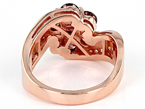 Blush And White Cubic Zirconia 18K Rose Gold Over Sterling Silver Ring 4.00ctw