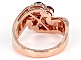 Blush And White Cubic Zirconia 18K Rose Gold Over Sterling Silver Ring 4.00ctw
