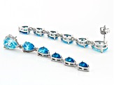 Blue Cubic Zirconia Rhodium Over Sterling Silver Earrings 11.95ctw