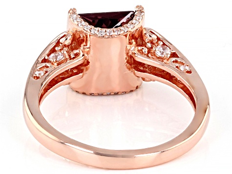 Blush And White Cubic Zirconia 18K Rose Gold Over Sterling Silver Ring 4.13ctw