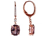 Pink And White Cubic Zirconia 18K Rose Gold Over Sterling Silver Earrings 7.25ctw