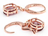 Pink And White Cubic Zirconia 18K Rose Gold Over Sterling Silver Earrings 7.25ctw
