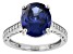 Blue And White Cubic Zirconia Rhodium Over Sterling Silver Rng 8.66ctw