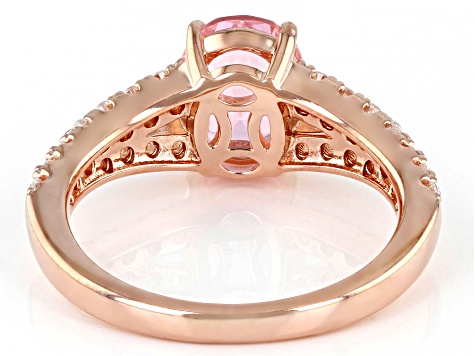 Pink And White Cubic Zirconia 18K Rose Gold Over Sterling Silver Ring 3.79ctw