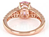 Pink And White Cubic Zirconia 18K Rose Gold Over Sterling Silver Ring 3.79ctw