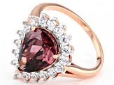 Blush And White Cubic Zirconia 18K Rose Gold Over Sterling Silver Ring 10.35ctw