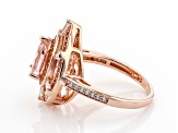 Morganite Simulant And White Cubic Zirconia 18K Rose Gold Over Sterling Silver Ring 2.67ctw