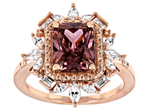 Blush And White Cubic Zirconia 18k Rose Gold Over Sterling Silver Ring 4.69ctw