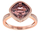 Blush And White Cubic Zirconia 18k Rose Gold Over Sterling Silver Ring 4.51ctw