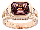 Blush And White Cubic Zirconia 18K Rose Gold Over Sterling Silver Ring 3.59ctw