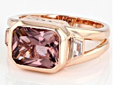 Blush And White Cubic Zirconia 18K Rose Gold Over Sterling Silver Ring 3.59ctw