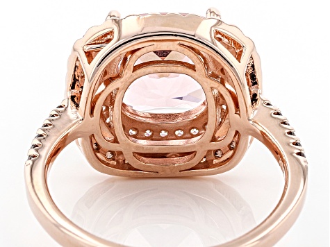 Pink Morganite Simulant And Mocha And White Cubic Zirconia 18k Rose Gold Over Silver Ring 3.12ctw