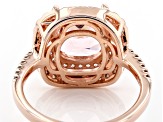 Pink Morganite Simulant And Mocha And White Cubic Zirconia 18k Rose Gold Over Silver Ring 3.12ctw