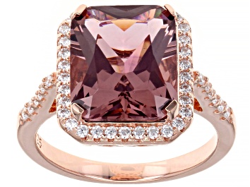 Picture of Blush Zircon Simulant And White Cubic Zirconia 18k Rose Gold Over Sterling Silver Ring 6.25ctw