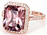 Blush Zircon Simulant And White Cubic Zirconia 18k Rose Gold Over Sterling Silver Ring 6.25ctw