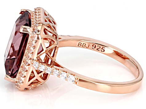 Blush Zircon Simulant And White Cubic Zirconia 18k Rose Gold Over Sterling Silver Ring 6.25ctw