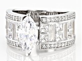 White Cubic Zirconia Rhodium Over Sterling Silver Ring 4.08ctw