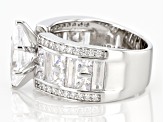 White Cubic Zirconia Rhodium Over Sterling Silver Ring 4.08ctw