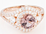 Blush Zircon Simulant And White Cubic Zirconia 18k Rose Gold Over Sterling Silver Ring 2.69ctw