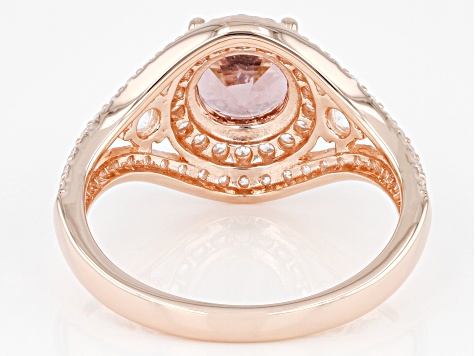 Blush Zircon Simulant And White Cubic Zirconia 18k Rose Gold Over Sterling Silver Ring 2.69ctw