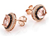 Morganite Simulant, White, And Mocha Cubic Zirconia 18k Rose Gold Over Silver Earrings 4.95ctw