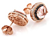 Morganite Simulant, White, And Mocha Cubic Zirconia 18k Rose Gold Over Silver Earrings 4.95ctw